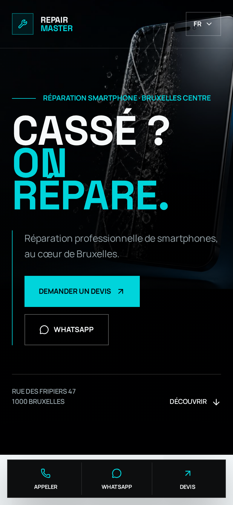 Repair Master Vision — Version mobile